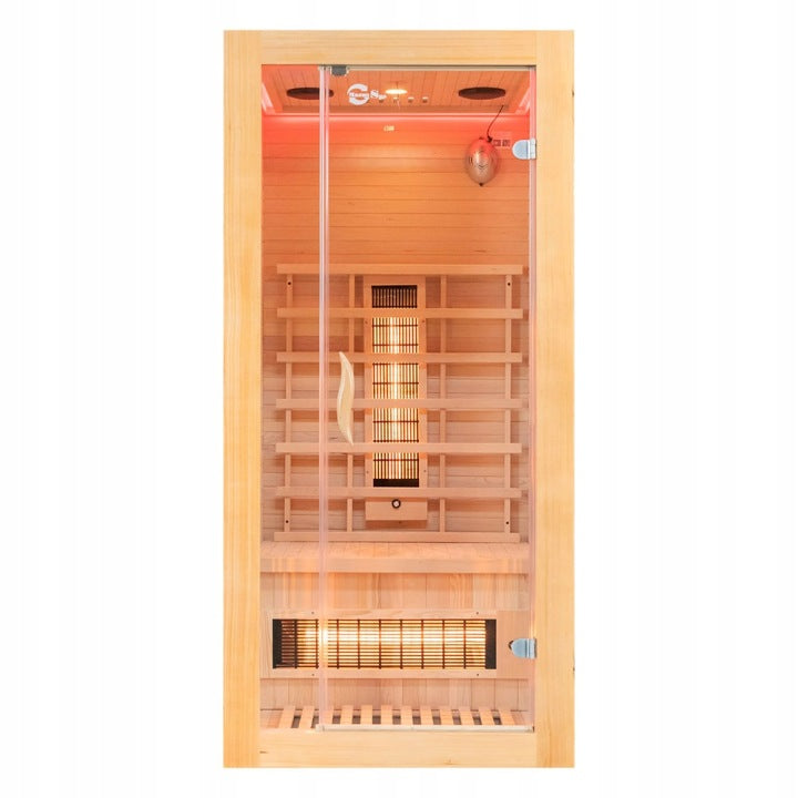 Jednoosobowa sauna infrared 90 x 90 x 190 cm z oświetleniem LED