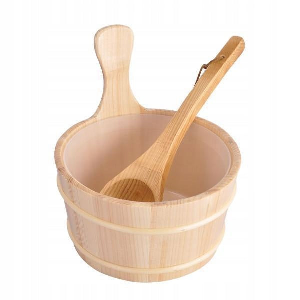 Drewniany zestaw 2 x 4L do sauny z chochlą