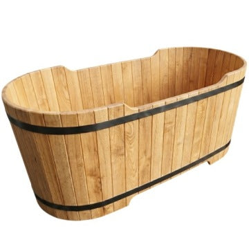 Dębowa wanna do morsowania 120 x 76 cm do ogrodu i SPA