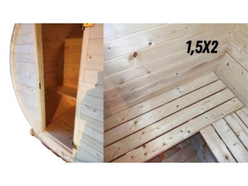 Sauna ogrodowa beczka 1,5 x 2 m Full do samodzielnego montażu