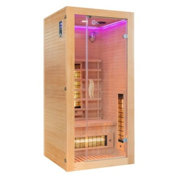 Jednoosobowa sauna infrared 90 x 90 x 190 cm z oświetleniem LED