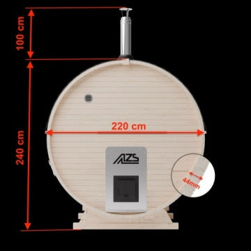 Sauna ogrodowa beczka 180 cm 1KR do samodzielnego montażu