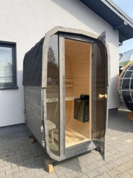 Sauna Quadro Glass Mini z piecem Harvia Wall SW45