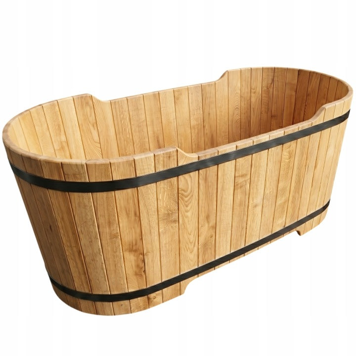 Dębowa wanna do morsowania 120 x 76 cm do ogrodu i SPA