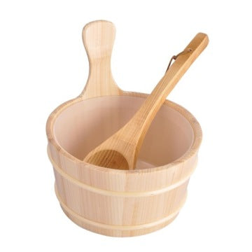 Drewniany zestaw 2 x 4L do sauny z chochlą